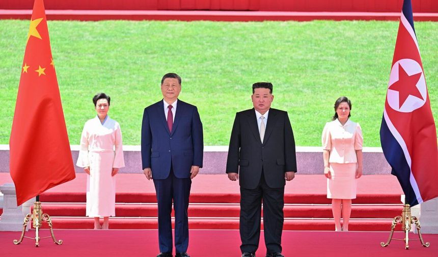 Kuzey Kore lideri Kim, Xi için karşılama töreni düzenledi