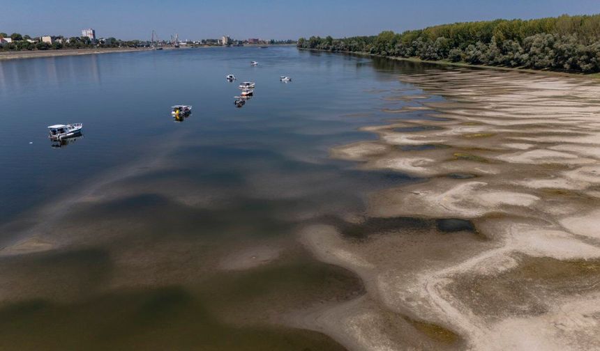 Hırvatistan'da sıcaklar nedeniyle Tuna Nehri'nin su seviyesi düştü