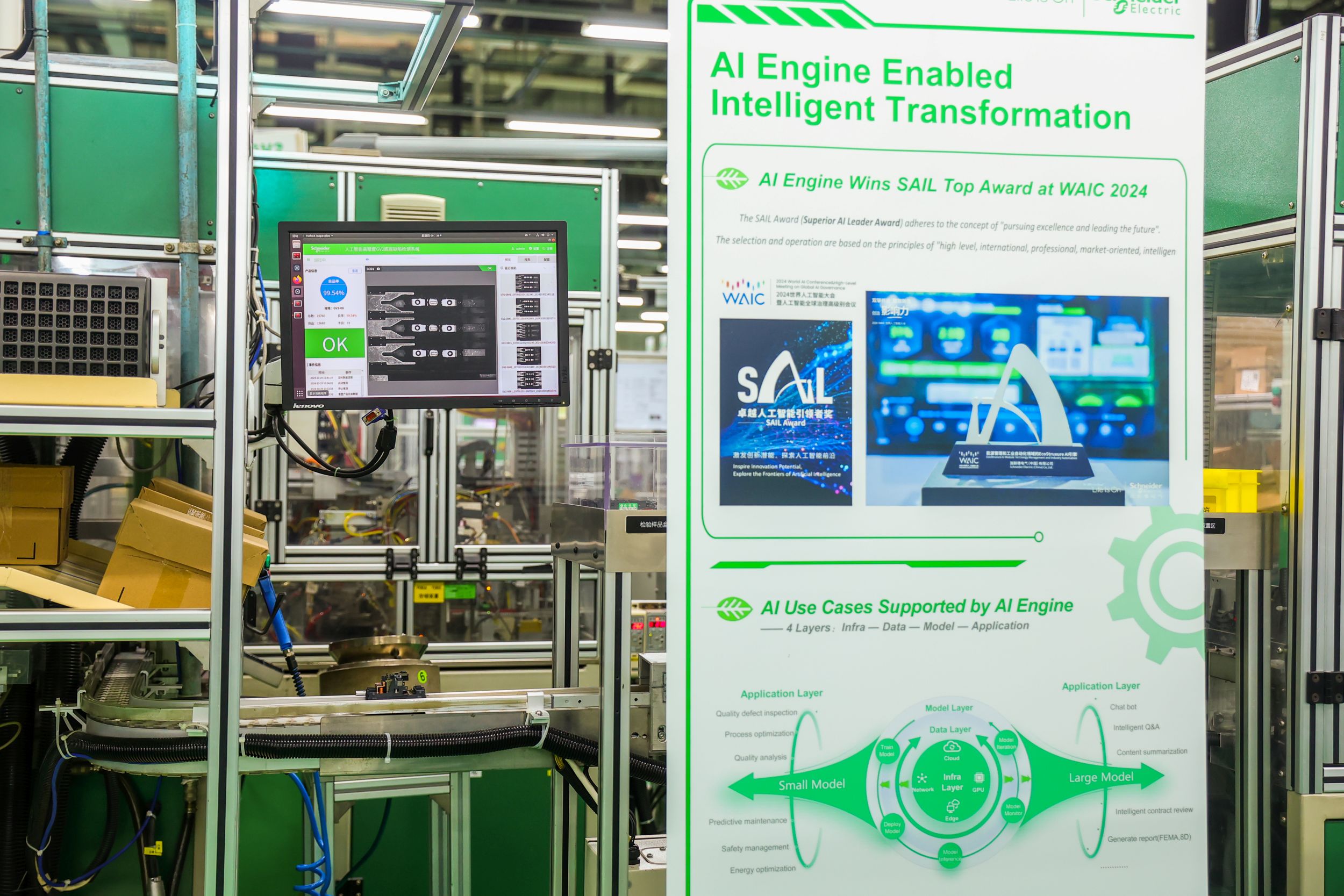 Yapay zeka teknolojisi, Schneider Electric’in üretim süreçlerinin birçok aşamasına entegre edilmiştir. FOTOĞRAF: Schneider Electric’in izniyle